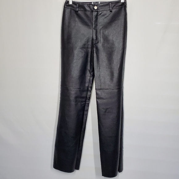 Princess Polly Macey Black Faux Leather Pants - Picture 6 of 16